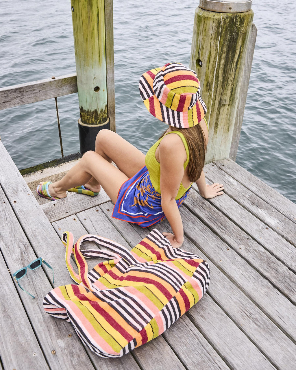 KIP & CO - TERRY OVERSIZED BEACH BAG - CASABLANCA STRIPE