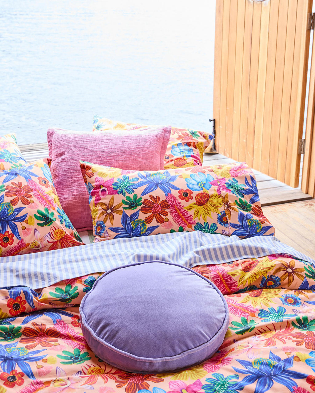 KIP & CO - VELVET PEA CUSHION - JACARANDA
