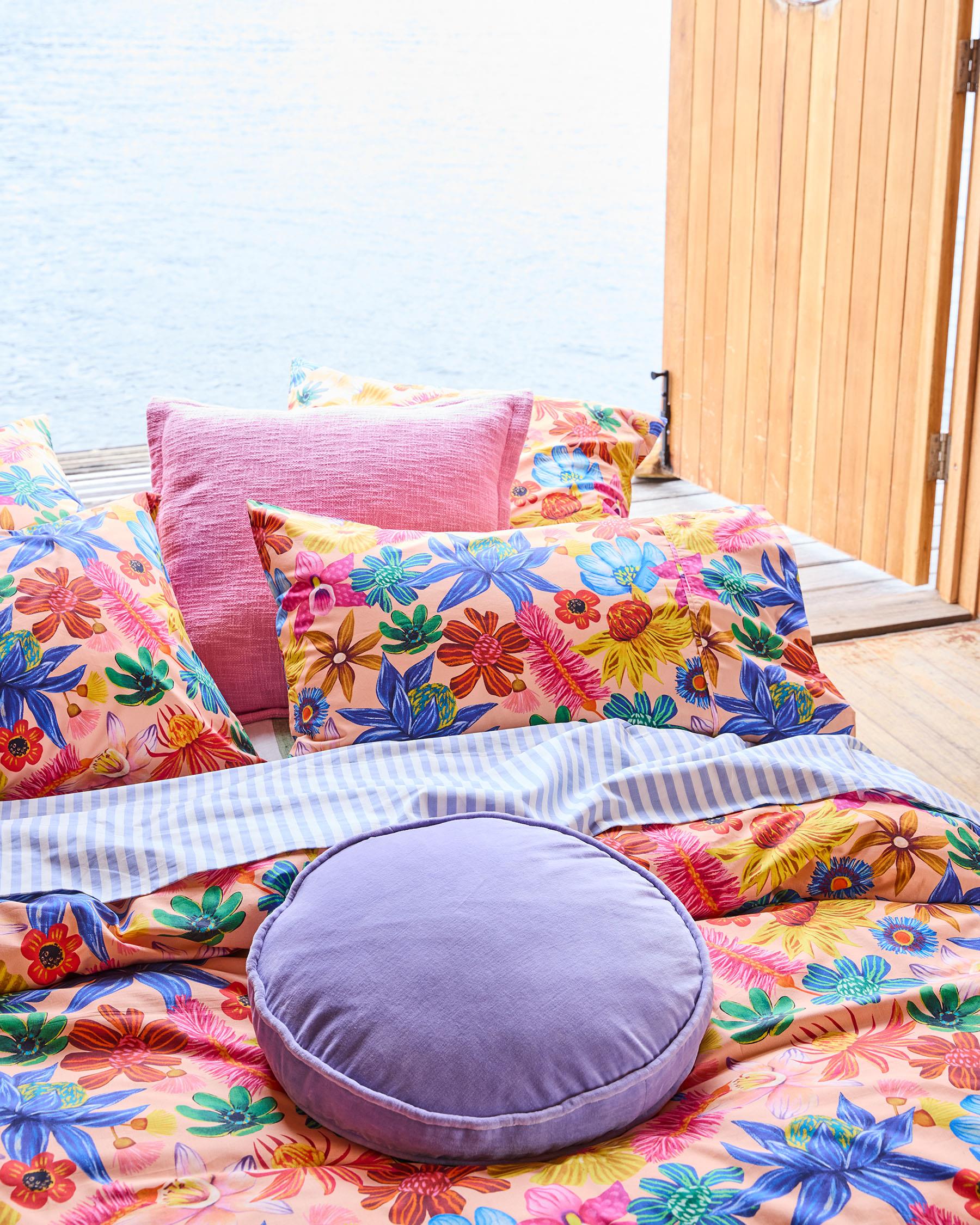 KIP & CO - VELVET PEA CUSHION - JACARANDA