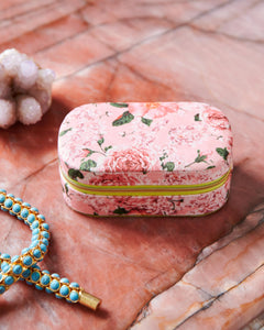 KIP & CO - TRAVEL VELVET JEWELLERY BOX - ROSE GARDEN