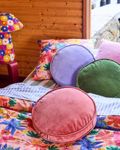 Load image into Gallery viewer, KIP &amp; CO - VELVET PEA CUSHION - PEACH PIE
