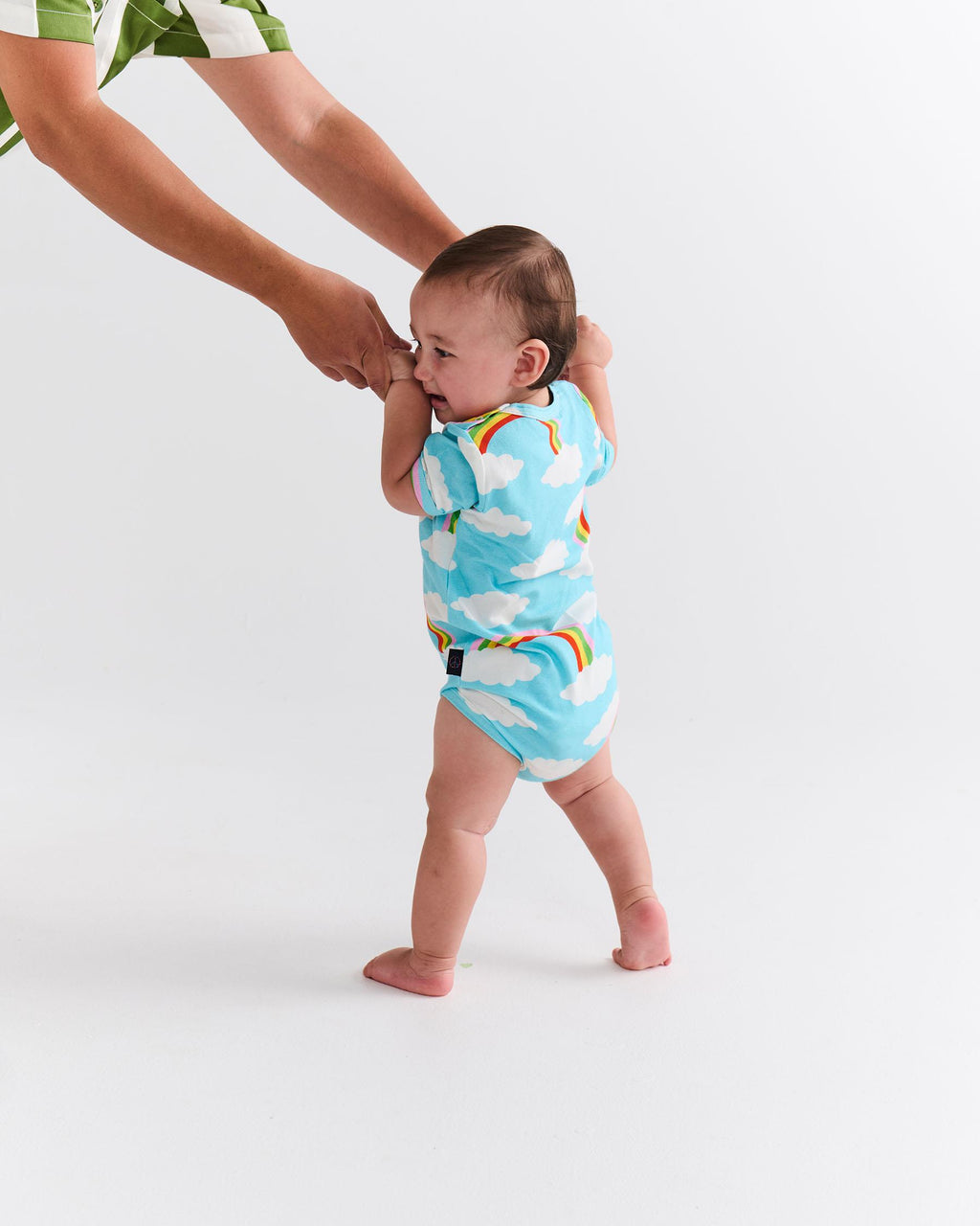 KIP & CO - ORGANIC COTTON SHORT ROMPER - CLOUDY DAYZ