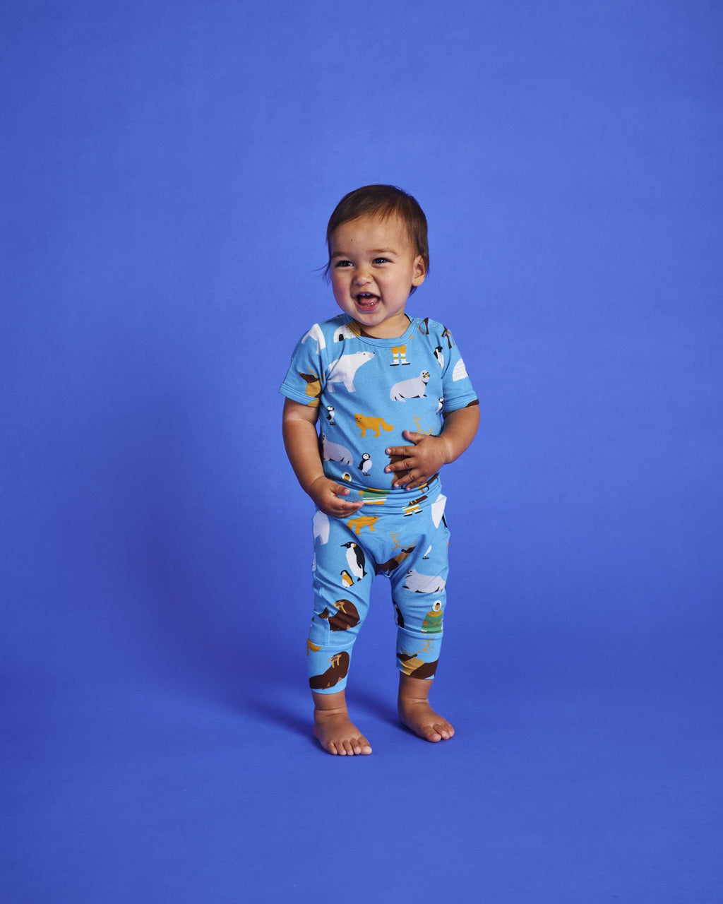 KIP & CO - ORGANIC SHORT SLEEVE ROMPER - ARCTIC CIRCLE