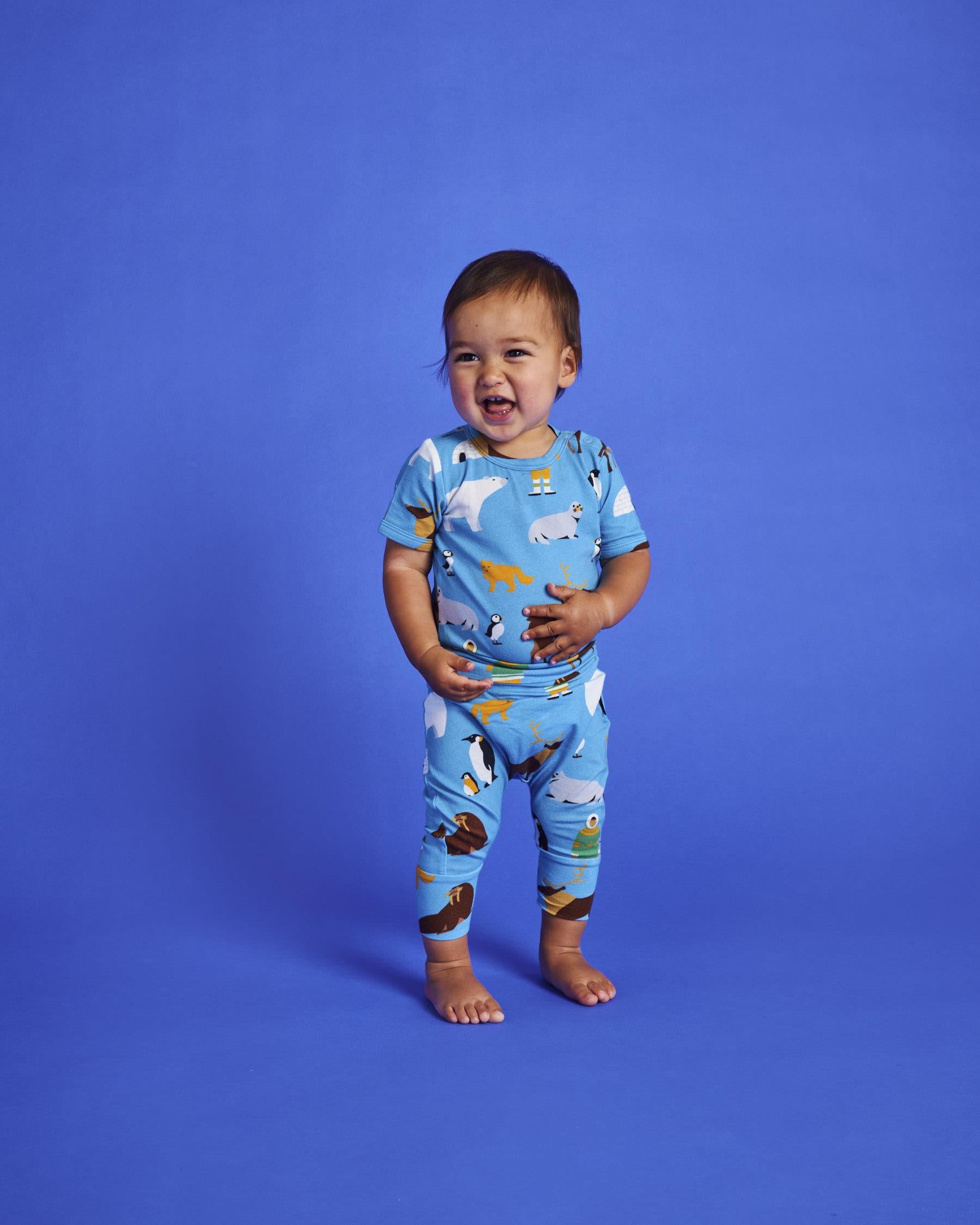 KIP & CO - ORGANIC SHORT SLEEVE ROMPER - ARCTIC CIRCLE