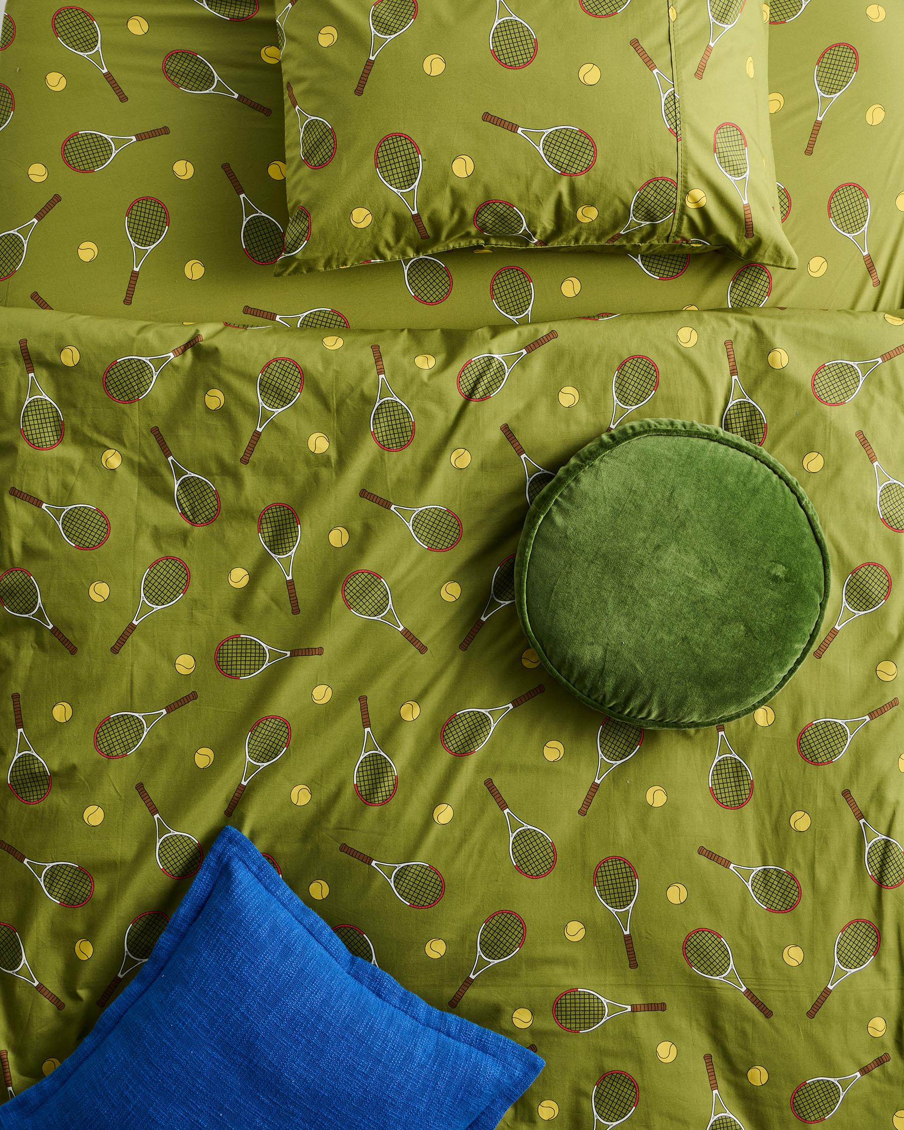 KIP & CO - VELVET PEA CUSHION - CAMPSITE