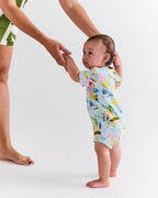 KIP & CO - ORGANIC COTTON SHORT ROMPER - REEF LIFE