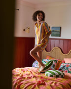 KIP & CO - ADULT ORGANIC COTTON SHORT SLEEVE SHIRT & SHORT PYJAMA SET - CASABLANCA STRIPE