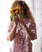 KIP & CO - ORGANIC COTTON SHORT SLEEVE SHIRT & SHORT PYJAMA SET - BALMY PALMY