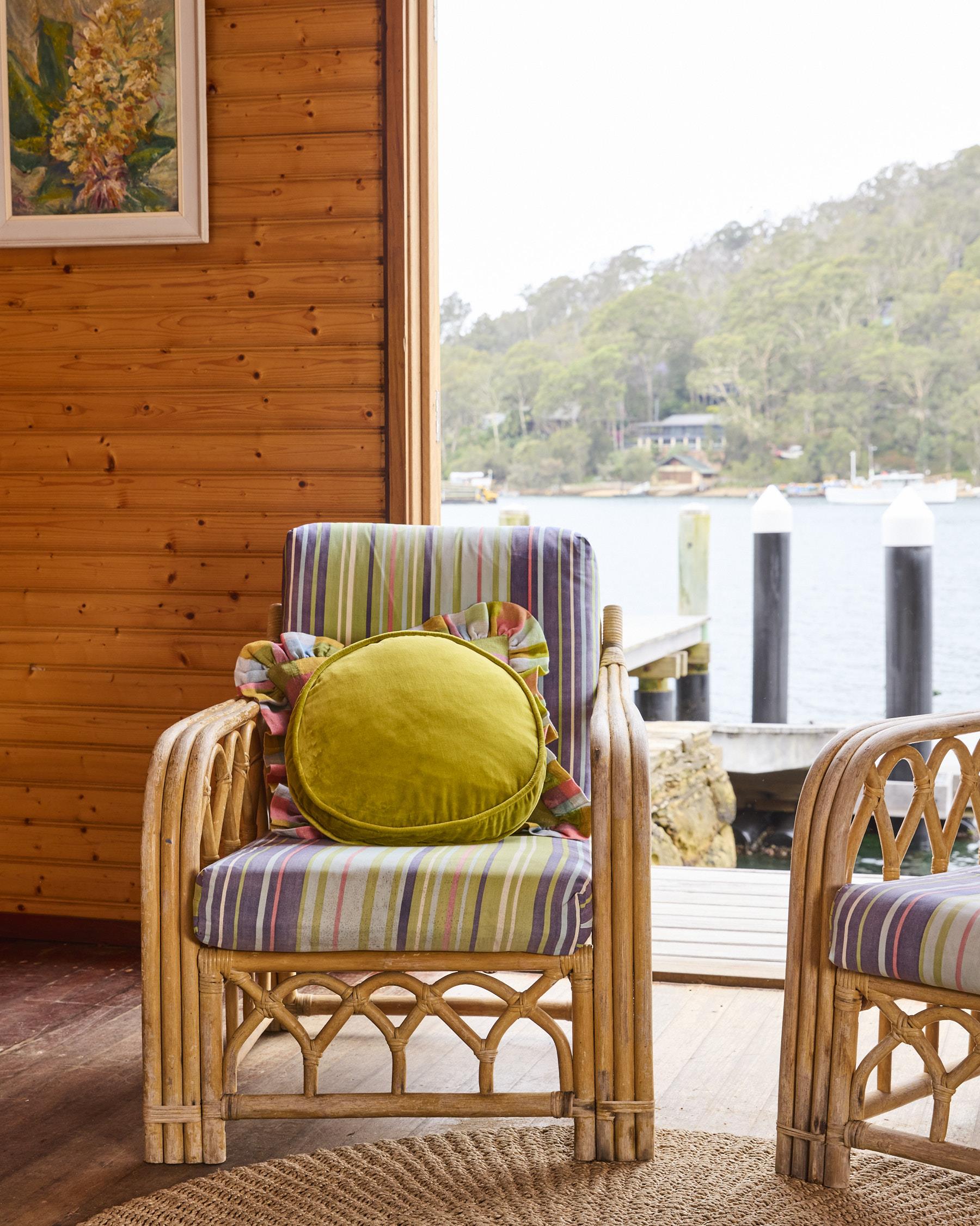 KIP & CO - VELVET PEA CUSHION - PEAR