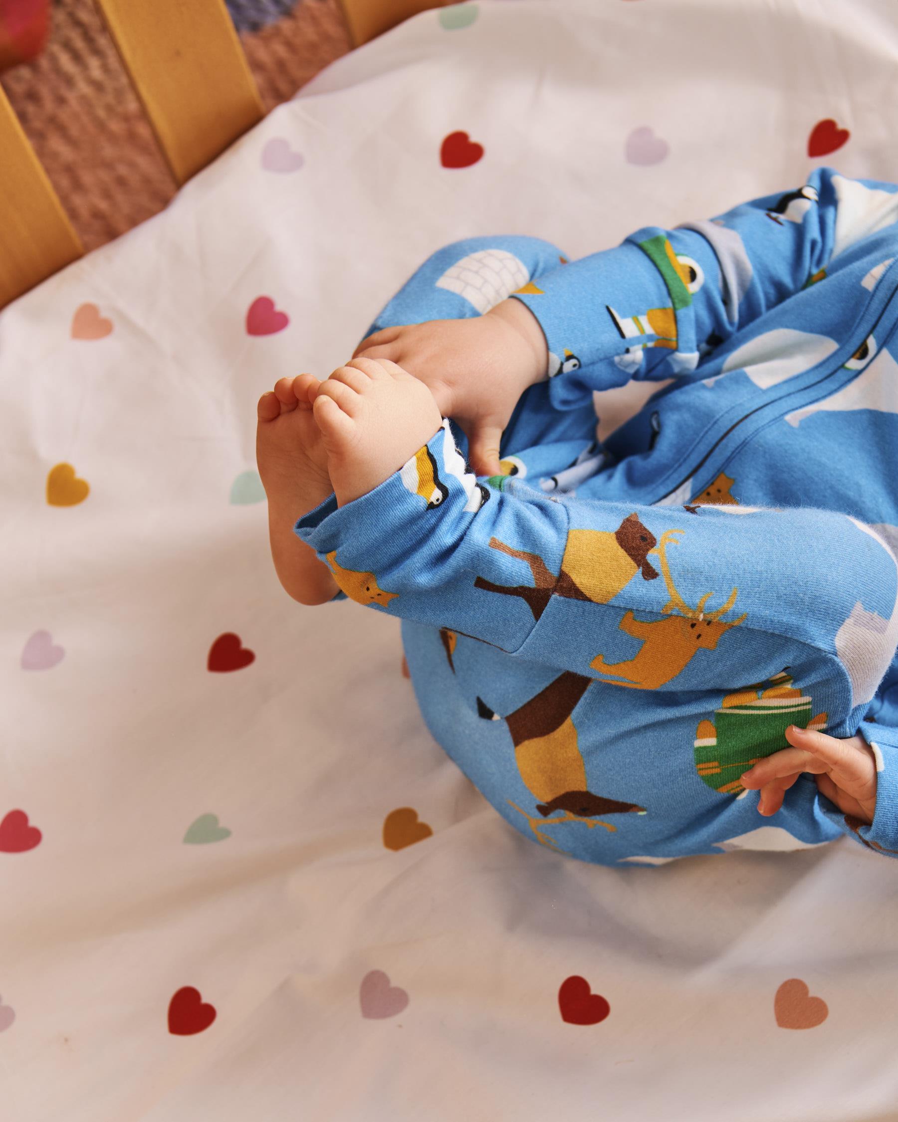 KIP & CO - ORGANIC LONG SLEEVE ZIP ROMPER - ARCTIC CIRCLE