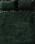 KIP & CO -  2P STD VELVET PILLOW CASE SET - KOMBU GREEN