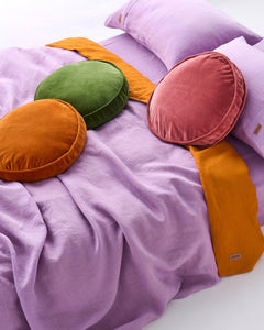 KIP & CO - VELVET PEA CUSHION - PEACH PIE