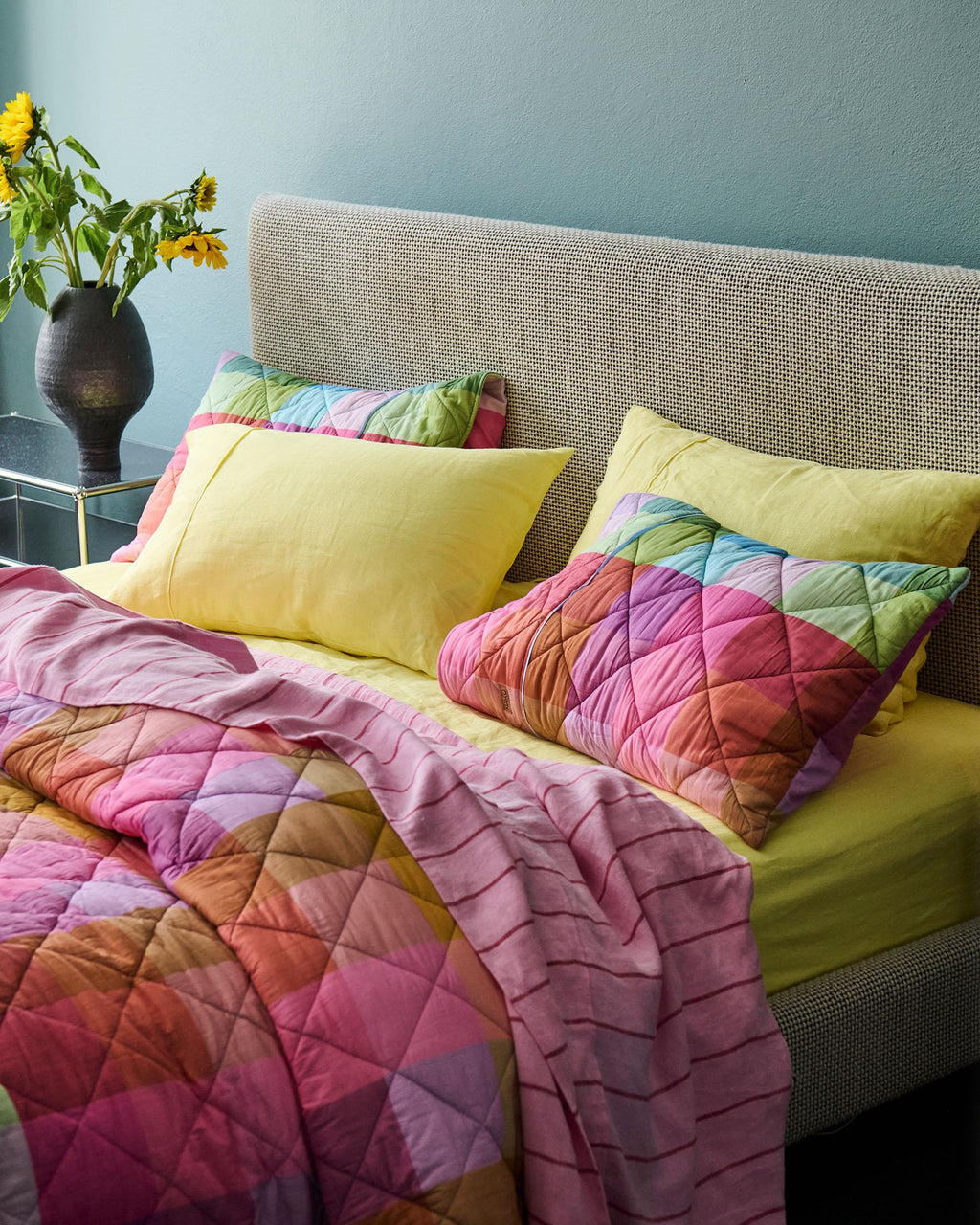 KIP & CO - ORGANIC COTTON QUILTED PILLOWCASES 2P STD - PONZA TARTAN