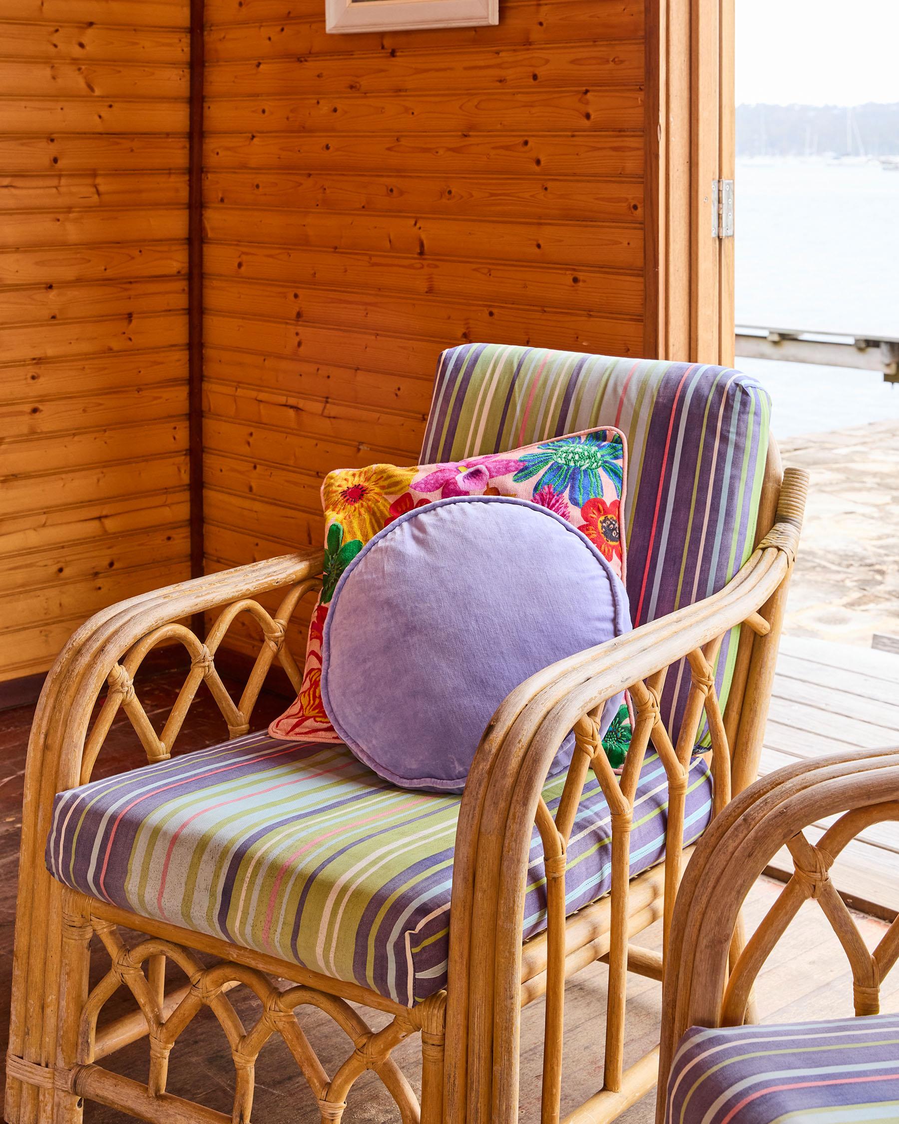 KIP & CO - VELVET PEA CUSHION - JACARANDA