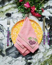 Load image into Gallery viewer, KIP &amp; CO - EMBROIDERED LINEN 4P NAPKIN SET - BERRY BLISS
