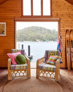 KIP & CO - VELVET PEA CUSHION - CAMPSITE