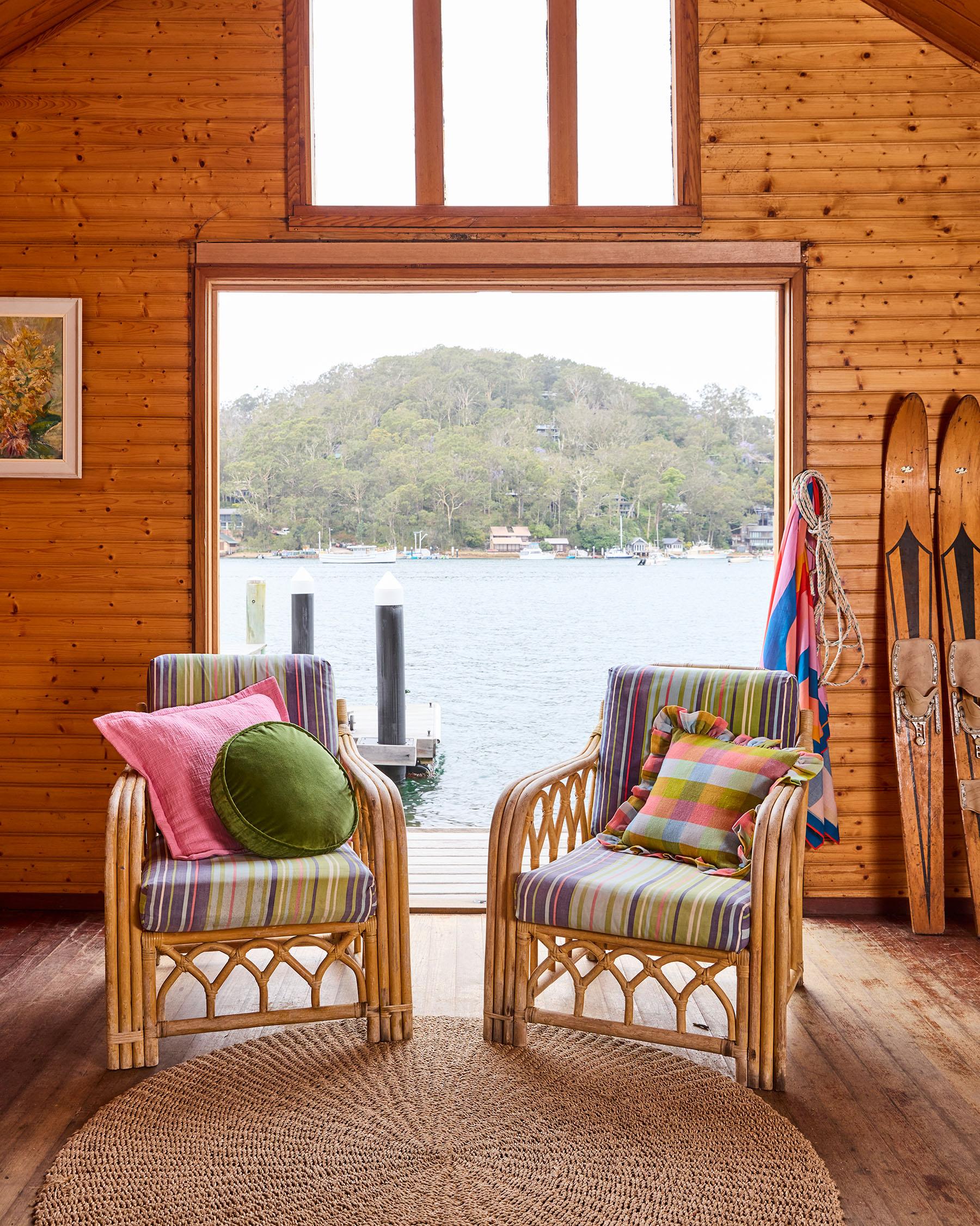 KIP & CO - VELVET PEA CUSHION - CAMPSITE