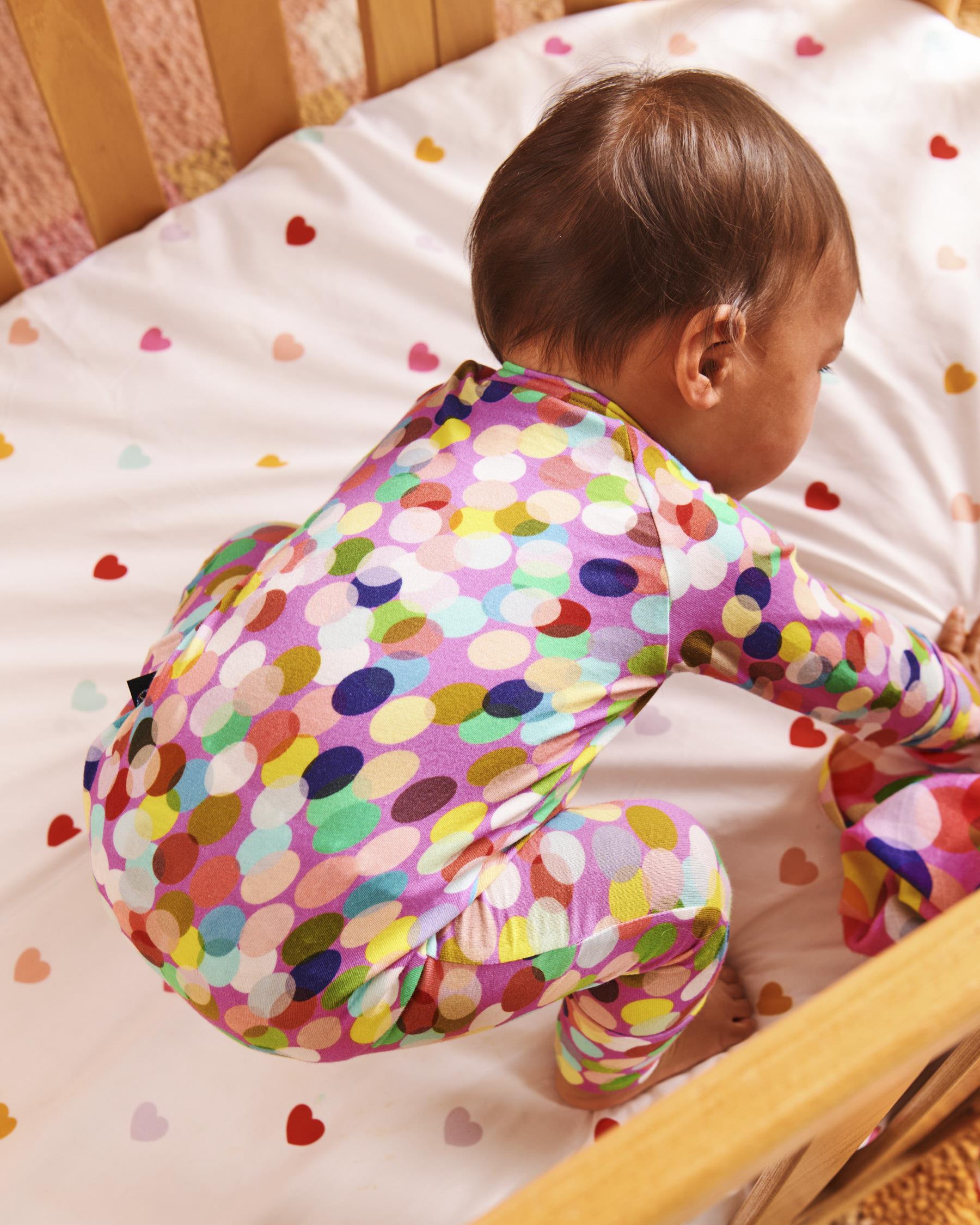 KIP & CO - ORGANIC LONG SLEEVE ZIP ROMPER - CONFETTI PINK