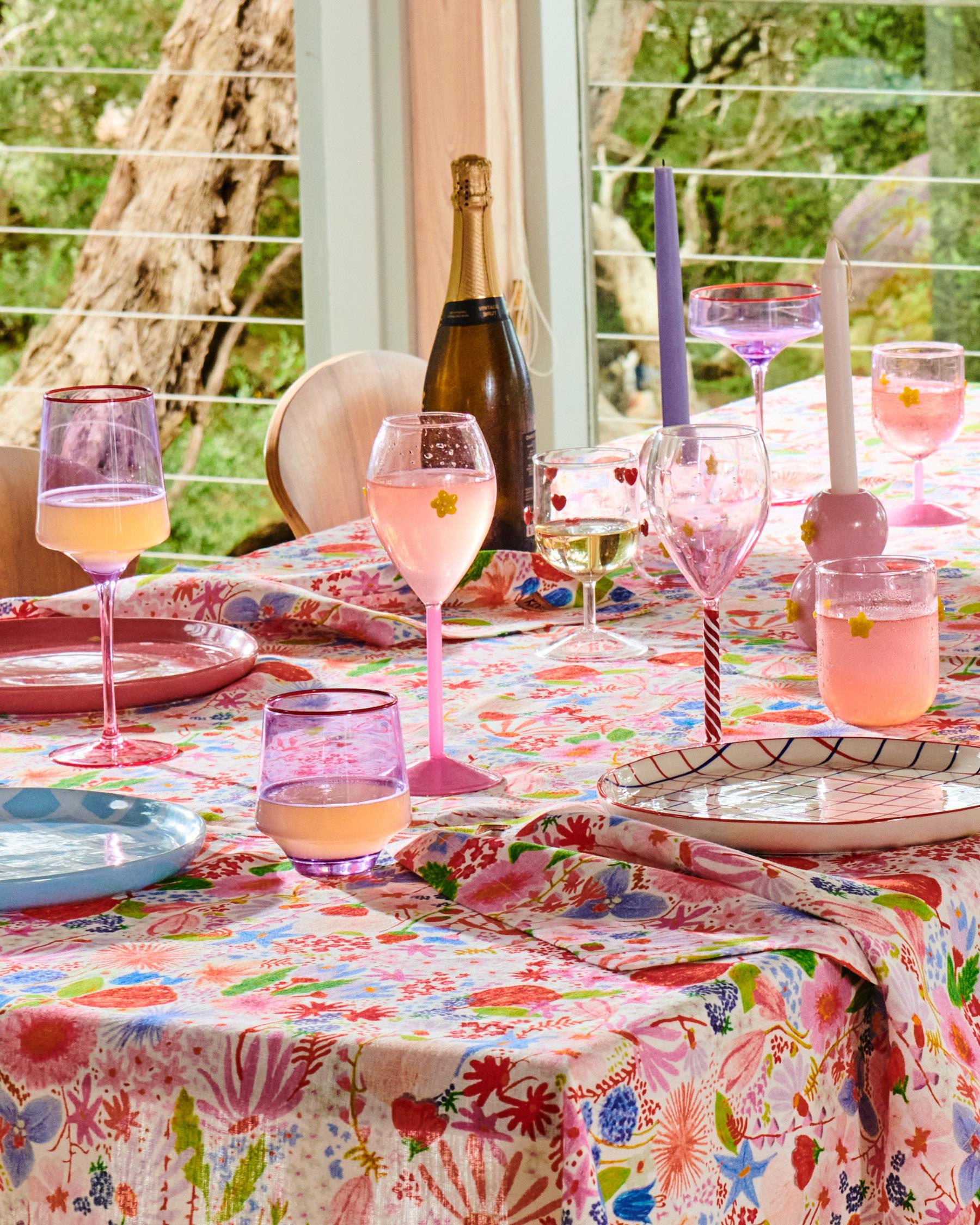 KIP & CO - COLOUR BLOCK TUMBLER GLASS 2P SET - LILAC