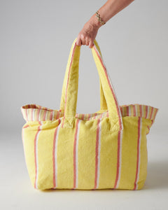 KIP & CO - TERRY OVERSIZED BEACH BAG - PINA COLADA STRIPE