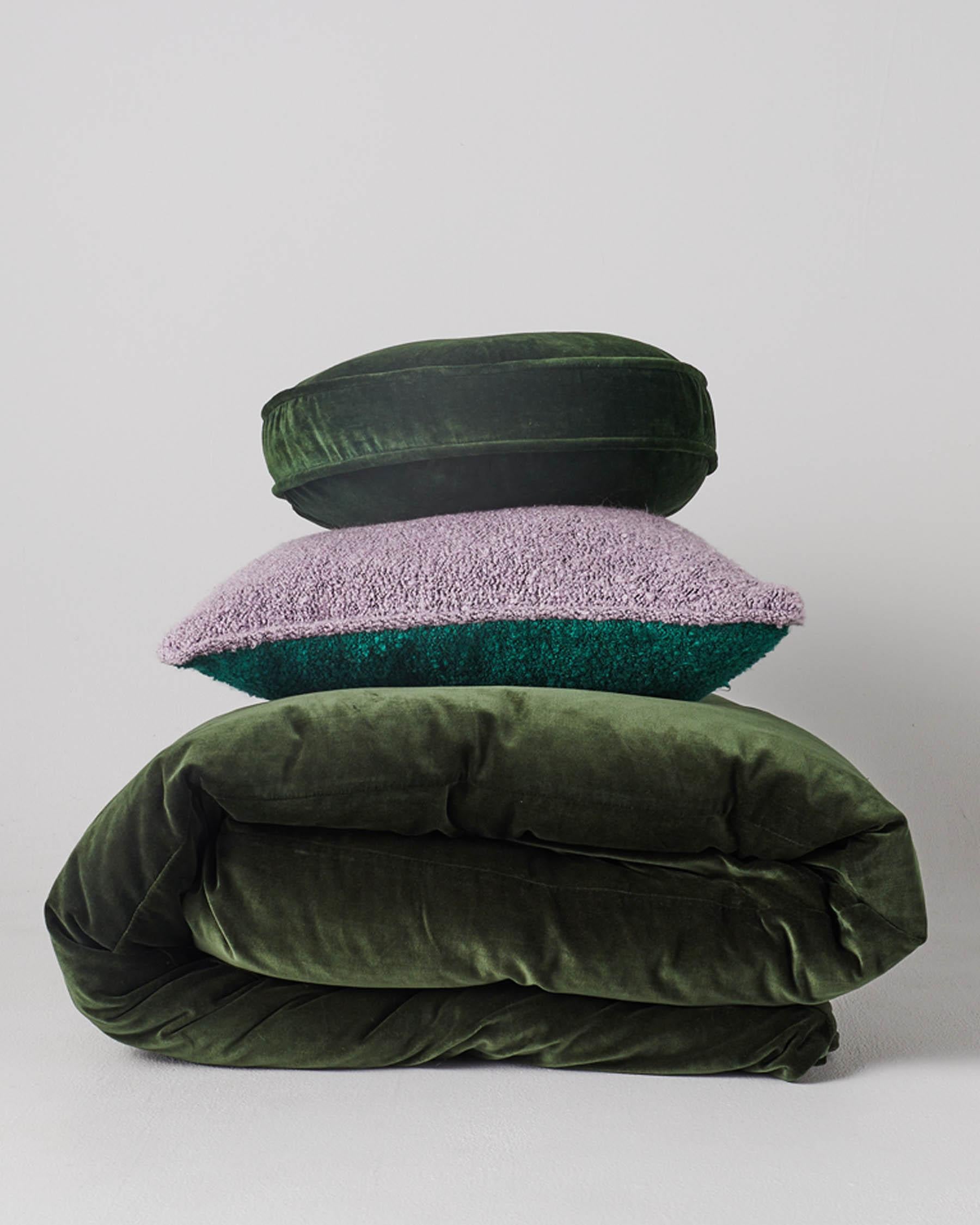 KIP & CO - VELVET QUILT COVER - KOMBU GREEN
