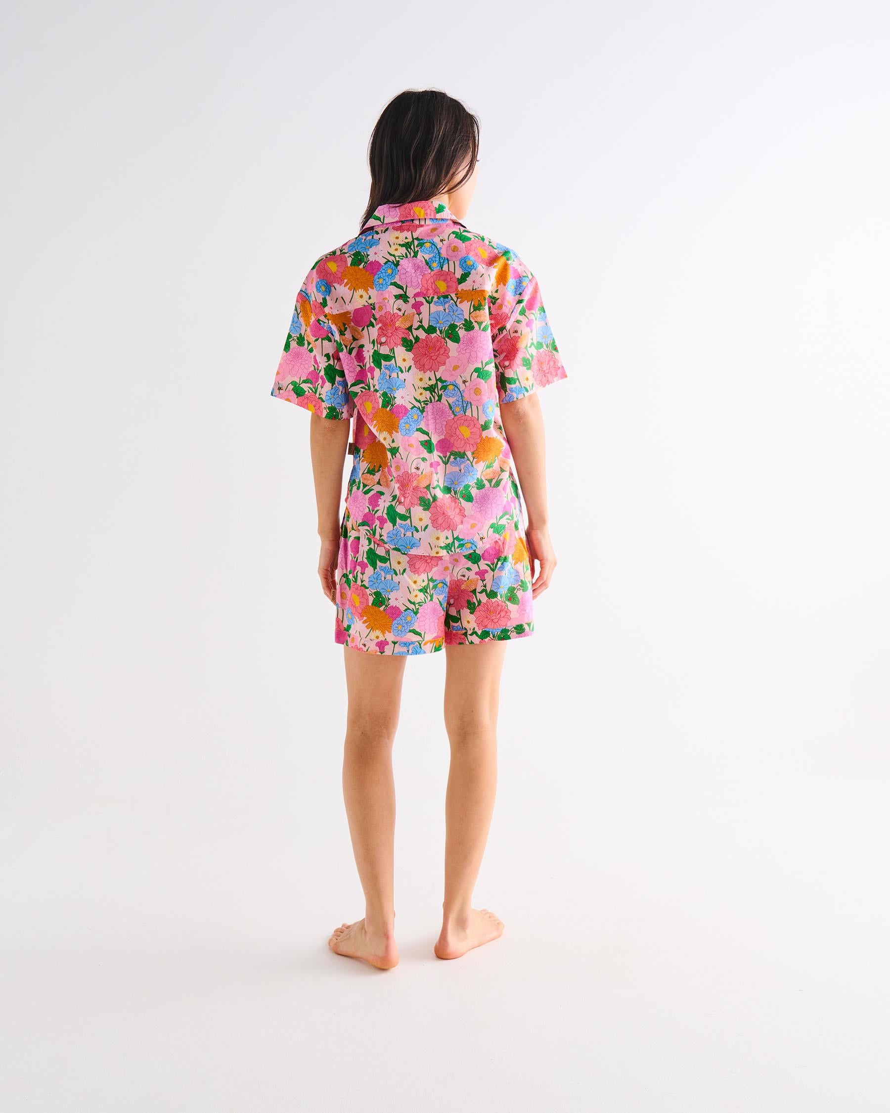 KIP & CO - ADULT ORGANIC COTTON SHORT SLEEVE SHIRT & SHORT PYJAMA SET - FOLLOW THE SUN