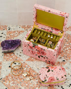 KIP & CO - LARGE VELVET JEWELLERY BOX - ROSE GARDEN