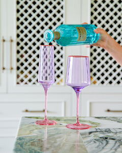 KIP & CO - COLOUR BLOCK VINO GLASS 2P SET - LILAC