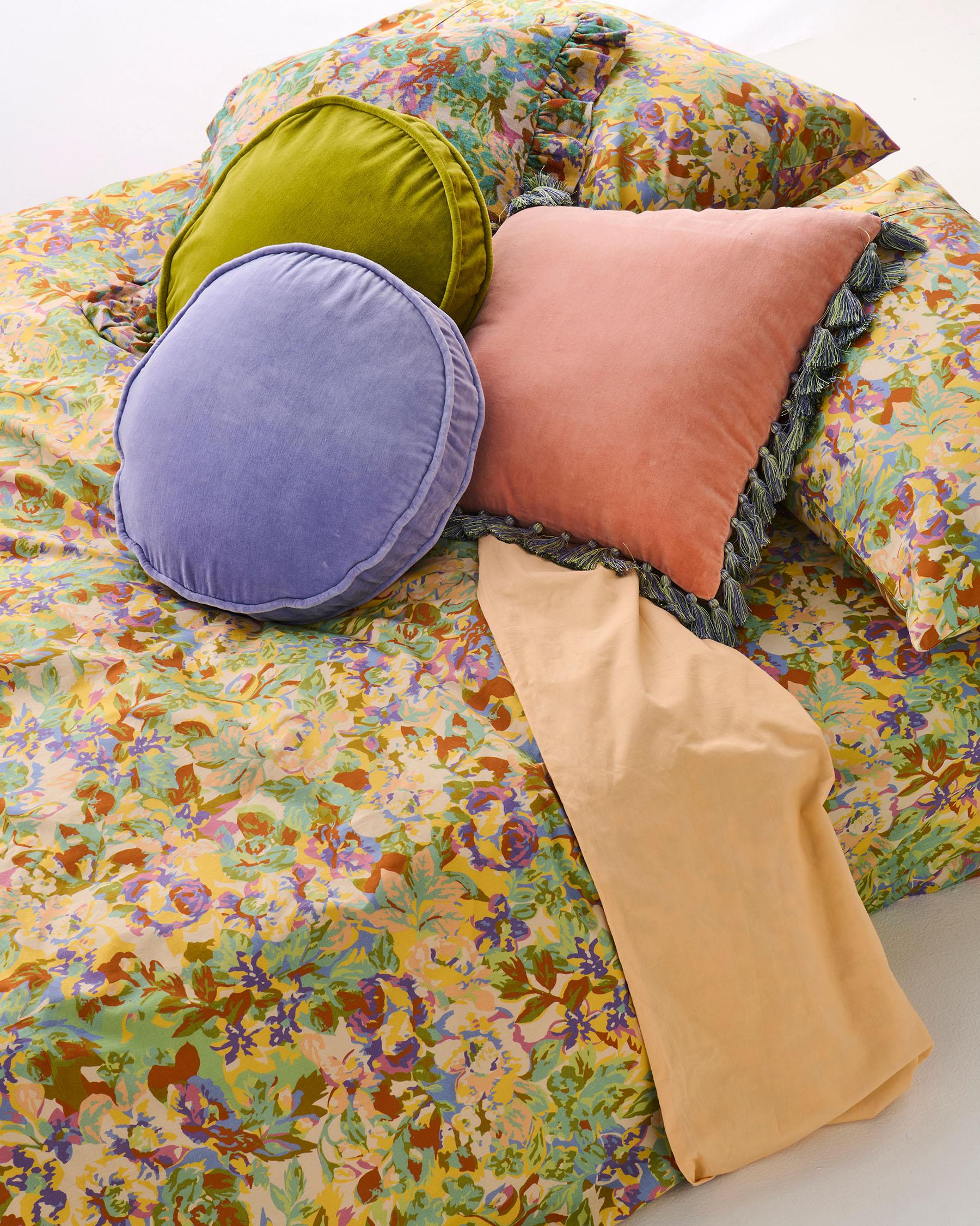 KIP & CO - VELVET PEA CUSHION - JACARANDA