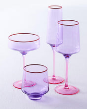 Load image into Gallery viewer, KIP &amp; CO - COLOUR BLOCK CHAMPAGNE GLASS 2P SET - LILAC
