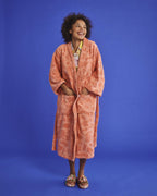KIP & CO - S/M TERRY BATH ROBE - PEACH ROCK POOL