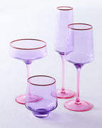 KIP & CO - COLOUR BLOCK TUMBLER GLASS 2P SET - LILAC
