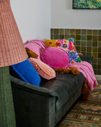 KIP & CO - VELVET PEA CUSHION - PINK LOVE