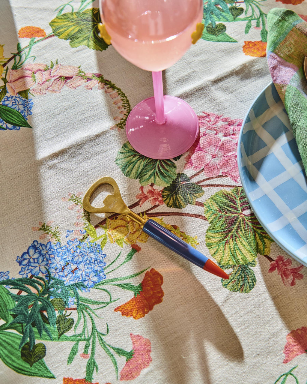 KIP & CO - ROUND LINEN TABLECLOTH -  BOUQUET BEAUTY