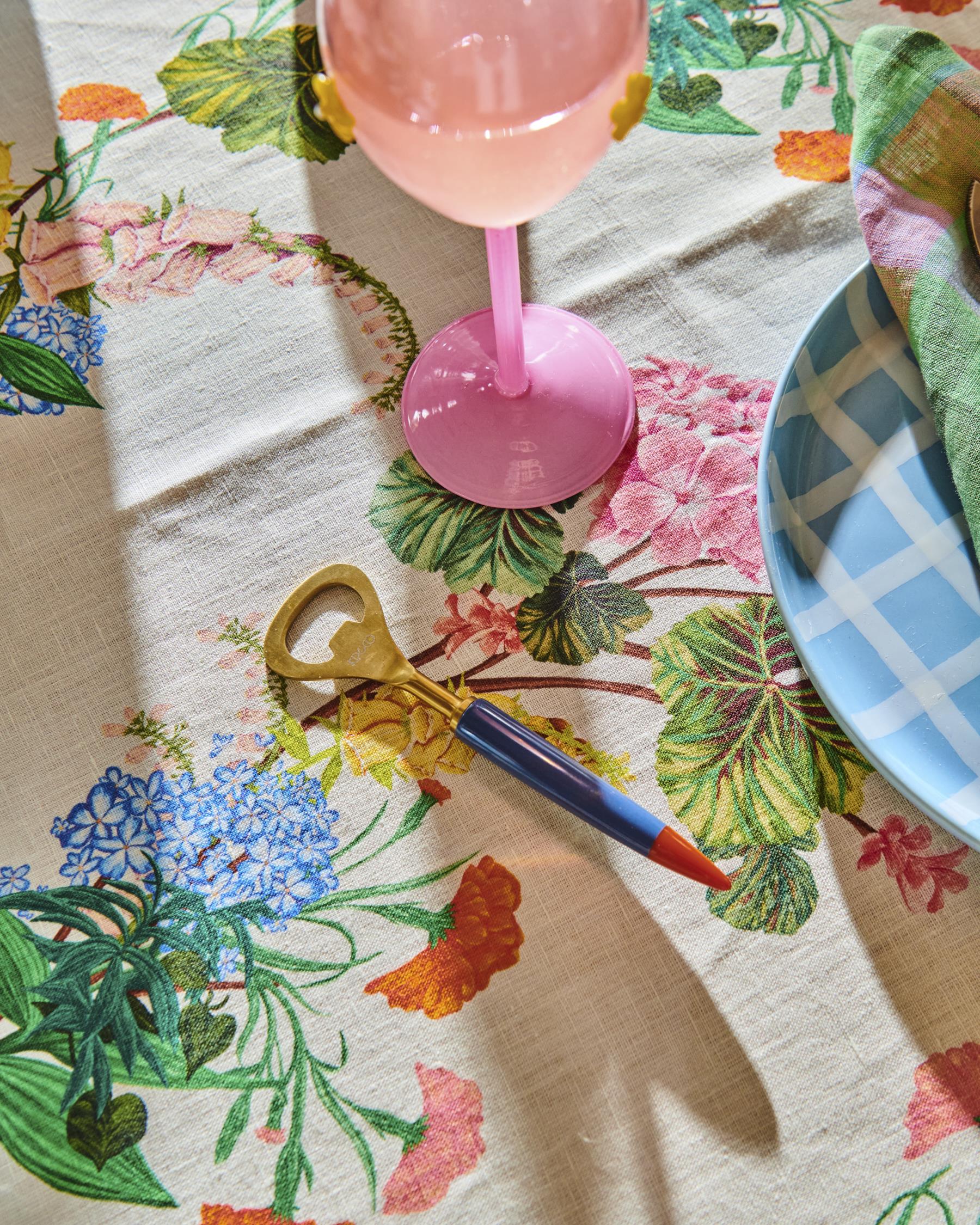 KIP & CO - ROUND LINEN TABLECLOTH -  BOUQUET BEAUTY