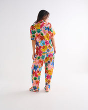 Load image into Gallery viewer, KIP &amp; CO - ORANIC COTTON SHORT SLEEVE SHIRT &amp; PANT PYJAMA SET - WILD FLOWERS IN BLOOM
