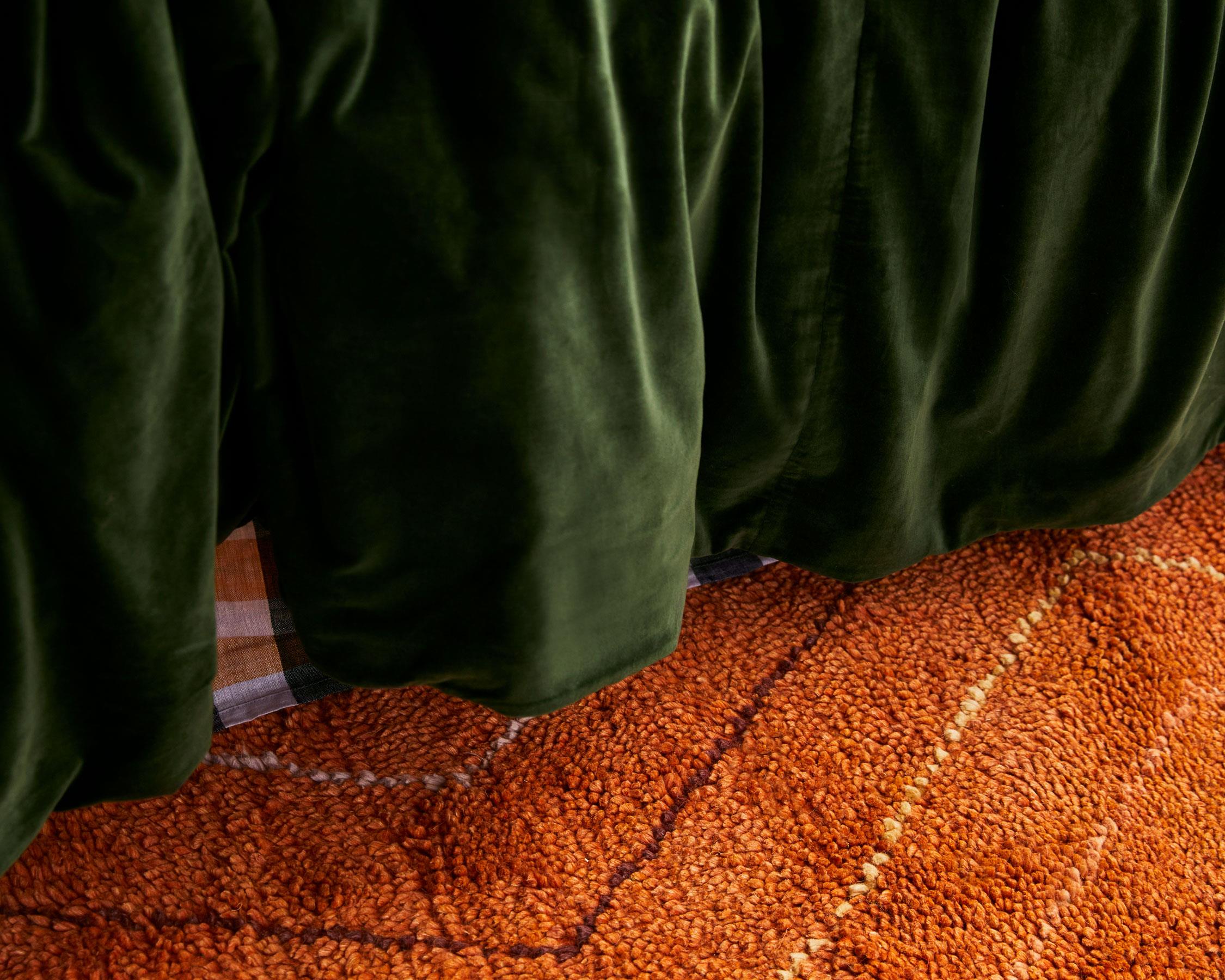 KIP & CO - VELVET QUILT COVER - KOMBU GREEN