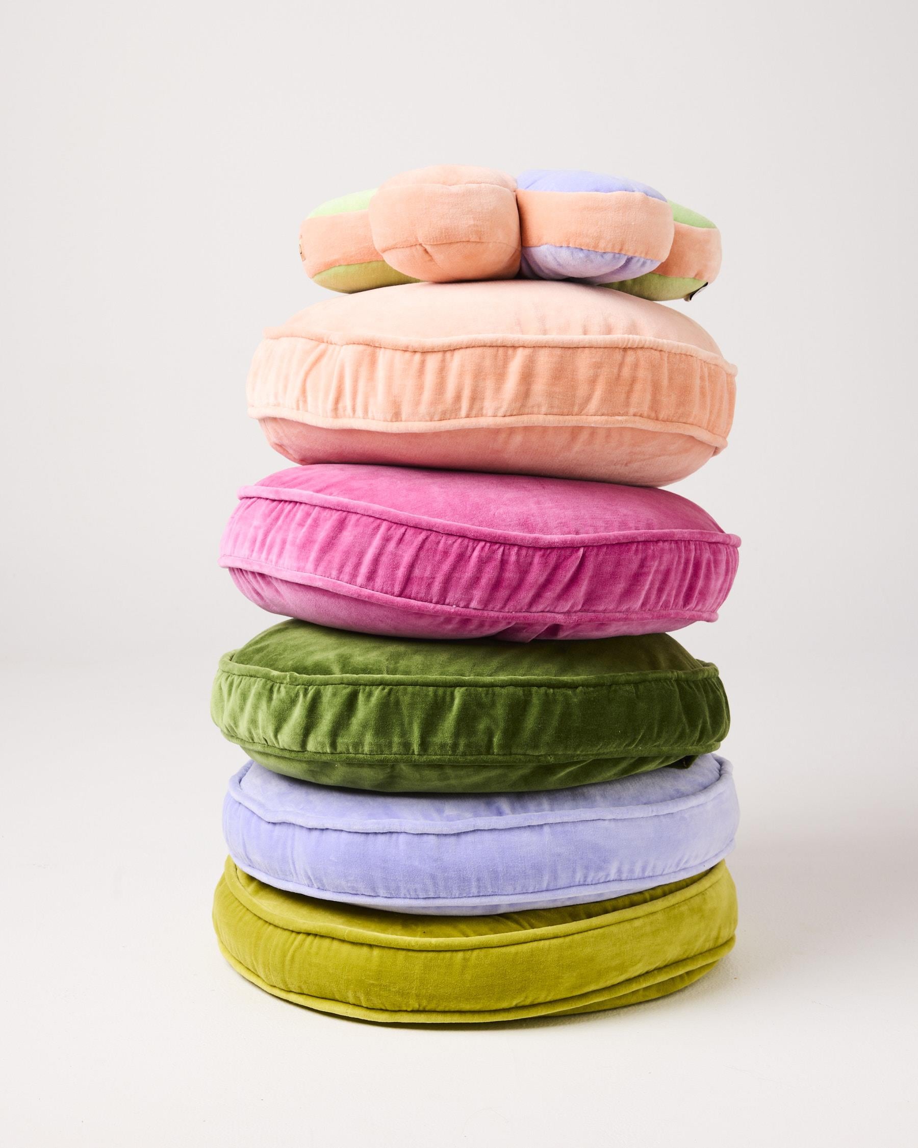KIP & CO - VELVET PEA CUSHION - CAMPSITE