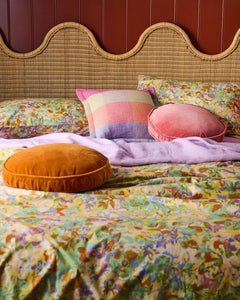 KIP & CO - VELVET PEA CUSHION - PEACH PIE