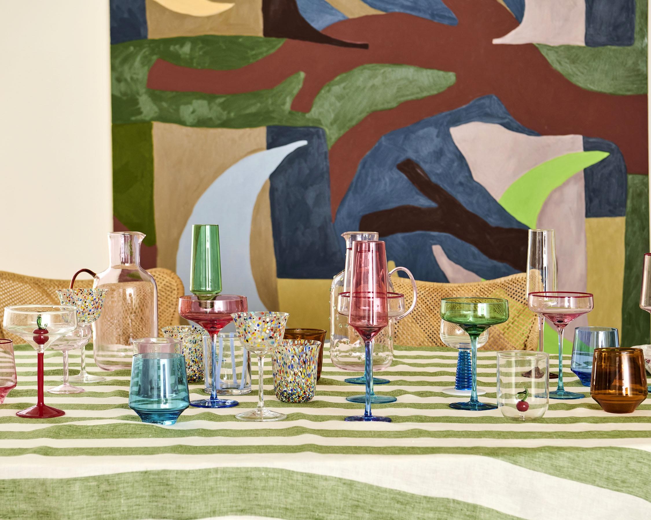 KIP & CO - MARGARITA GLASS 2P SET - BLUE ROBIN