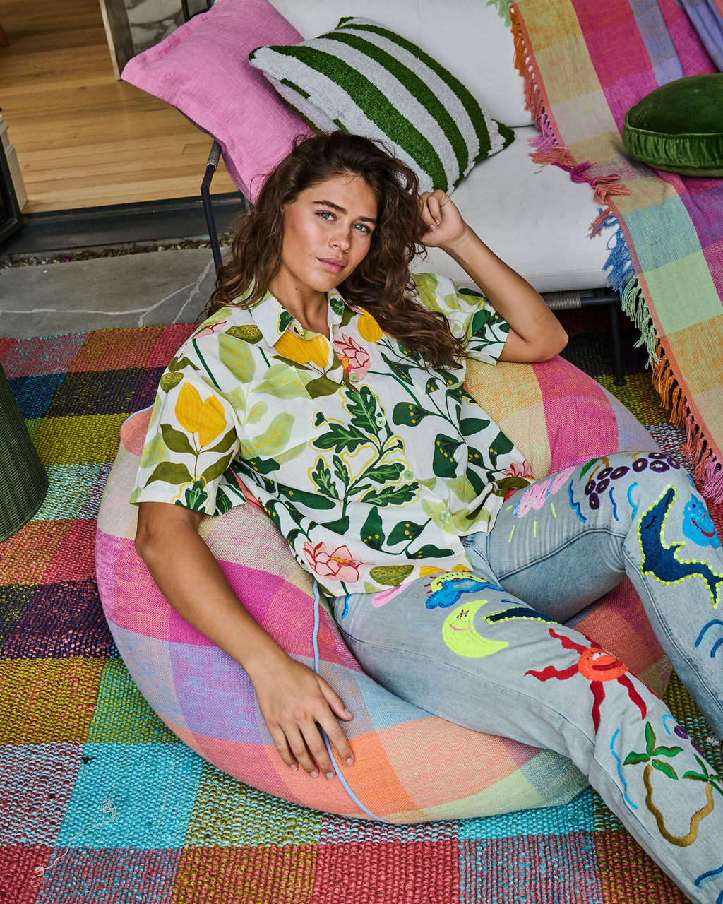 KIP & CO - ADULT ORGANIC COTTON SHORT SLEEVE SHIRT & SHORT PYJAMA SET - WANDER