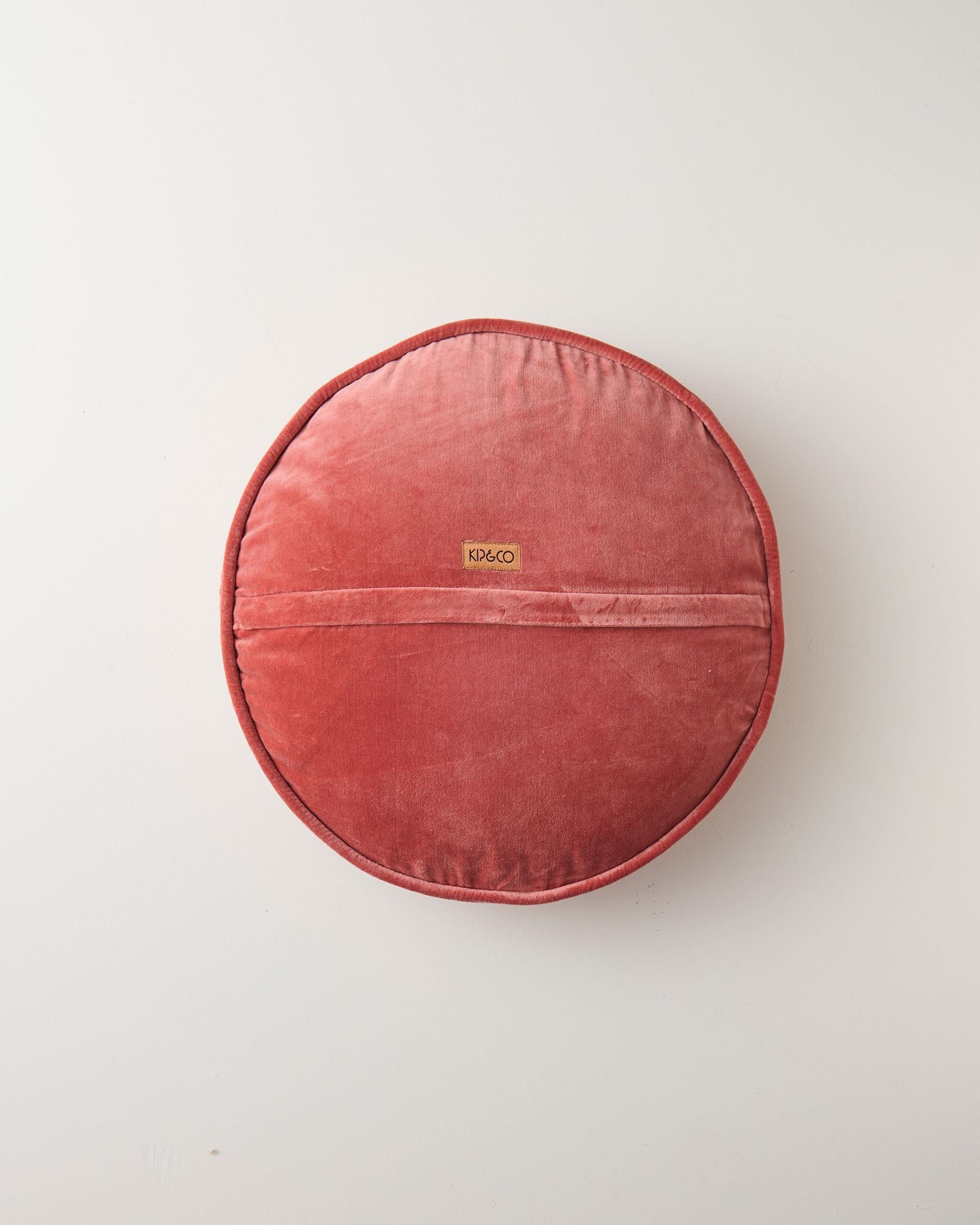 KIP & CO - VELVET PEA CUSHION - PEACH PIE
