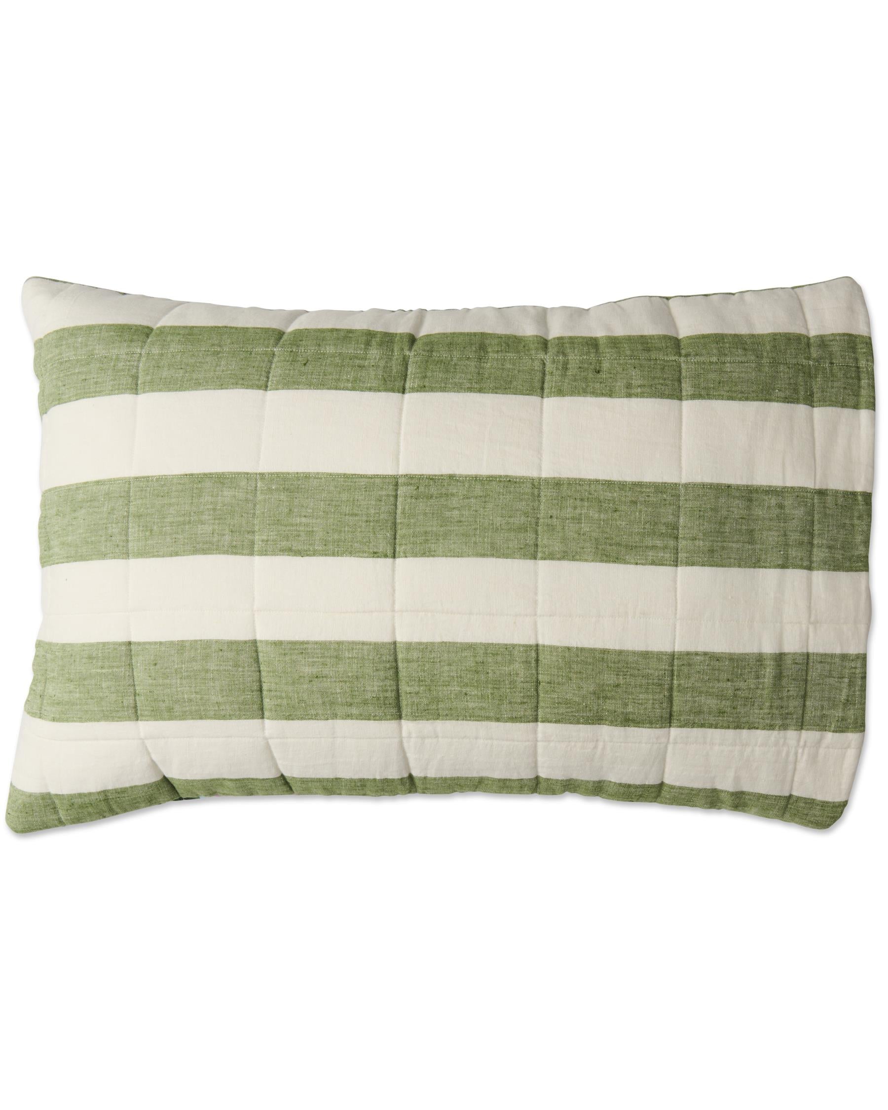 KIP & CO - REVERSIBLE LINEN QUILTED PILLOWCASES 2P STD - SPRING IN THE AIR