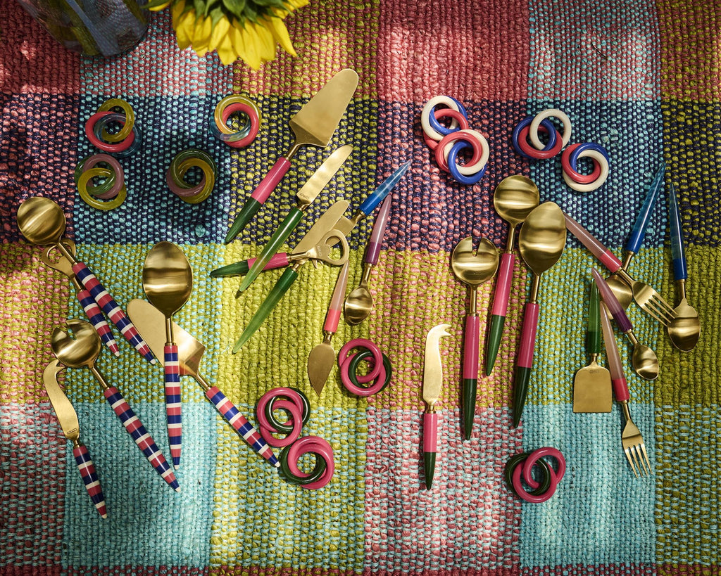 KIP & CO - BRASSERIE SALAD SERVERS - CRETE STRIPE