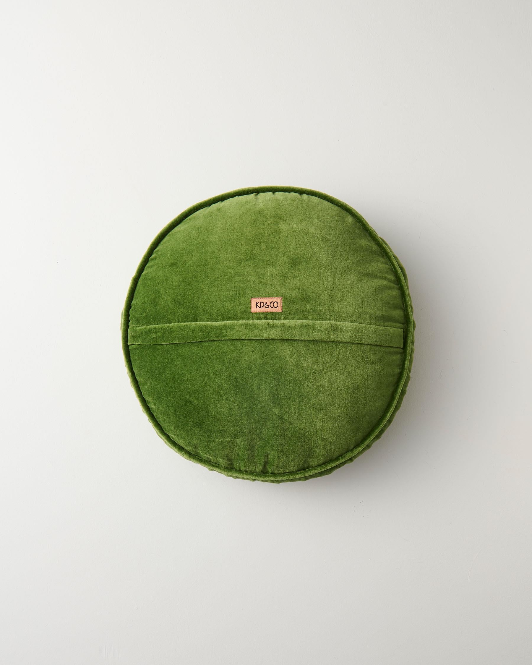 KIP & CO - VELVET PEA CUSHION - CAMPSITE