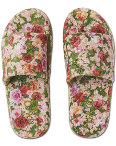 KIP & CO - QUILTED VELVET ADULT SLIPPERS - ROSE GARDEN