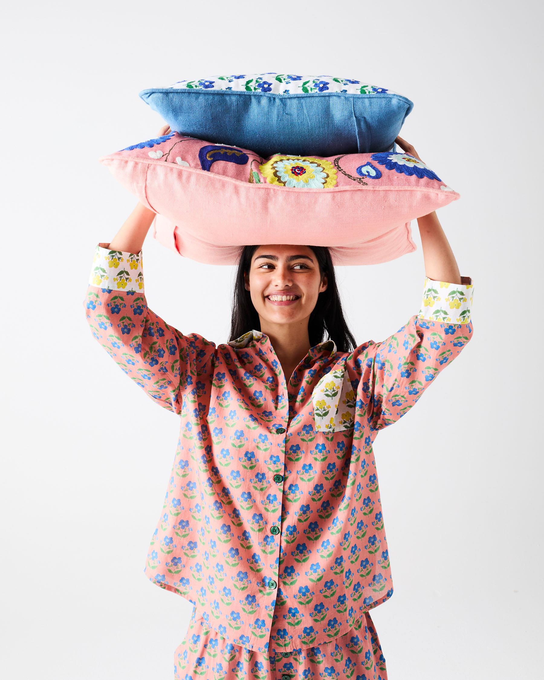 KIP & CO - ANNA SPIRO INDIAN SUMMER ROSE ADULT ORGANIC COTTON LONG SLEEVE SHIRT & PANT PYJAMA SET