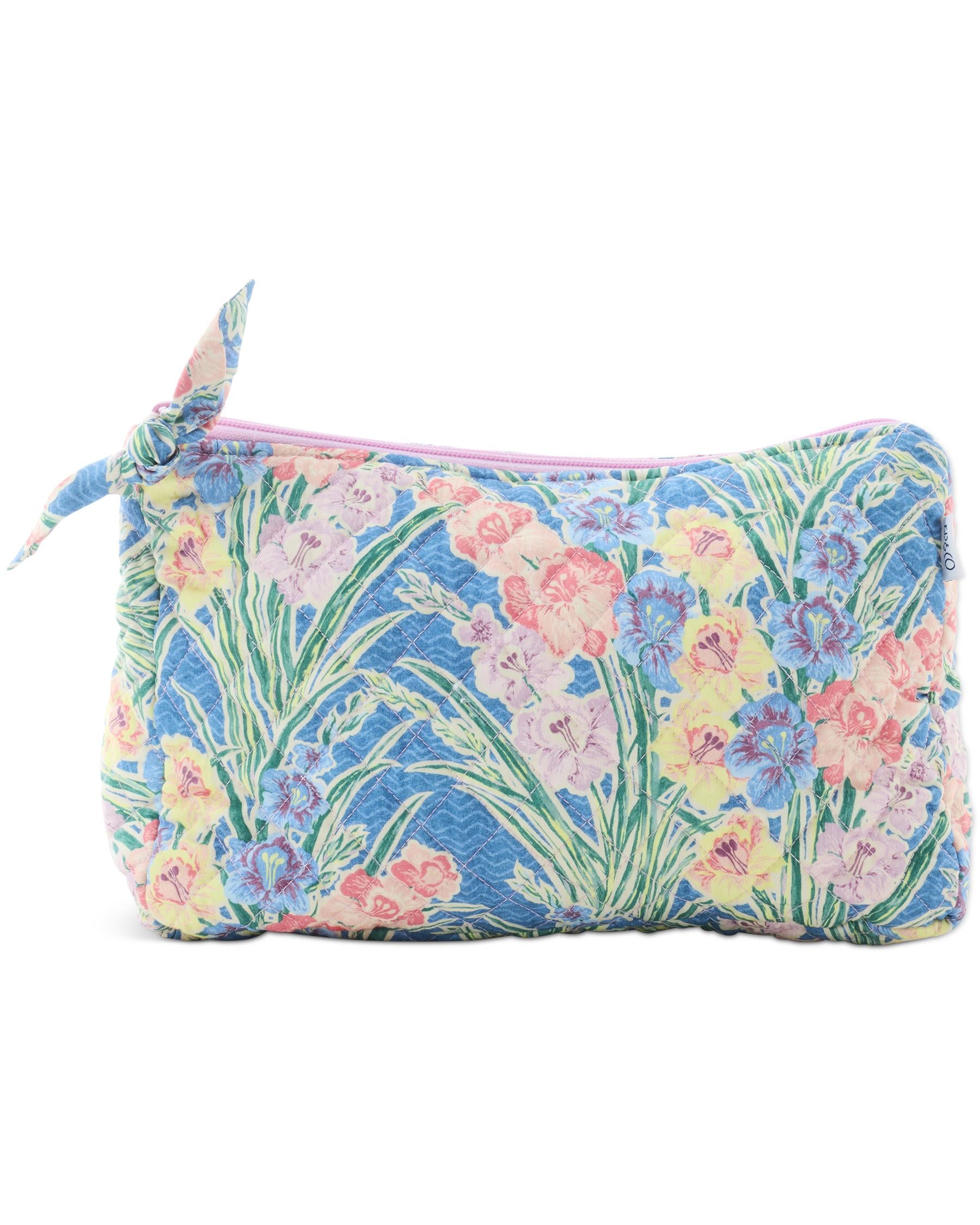 KIP & CO x ANNA SPIRO - QUILTED COTTON TOILETRY PURSE - GLADIOLUS
