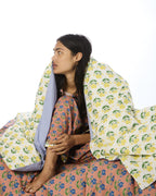 KIP & CO x ANNA SPIRO - ORGANIC COTTON KING QUILT COVER - INDIAN SUMMER YELLOW
