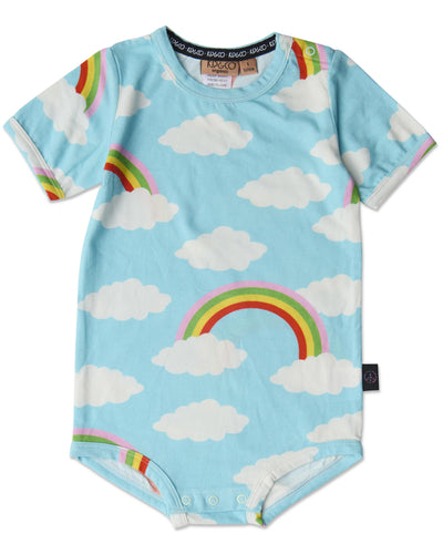 KIP & CO - ORGANIC COTTON SHORT ROMPER - CLOUDY DAYZ